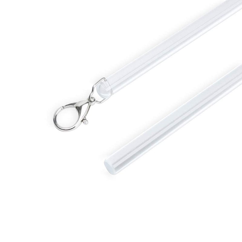 SOLOKOS 2 Pack Curtain Pull Rod with Metal Snap Invisible Clear Curtain Push Wand for Drapery and Grommet Curtains 1/2 Inch Wide (Acrylic, 40 Inch) - Image 1